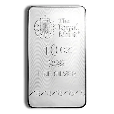 10 oz Silver Bar - Britannia — reverse view