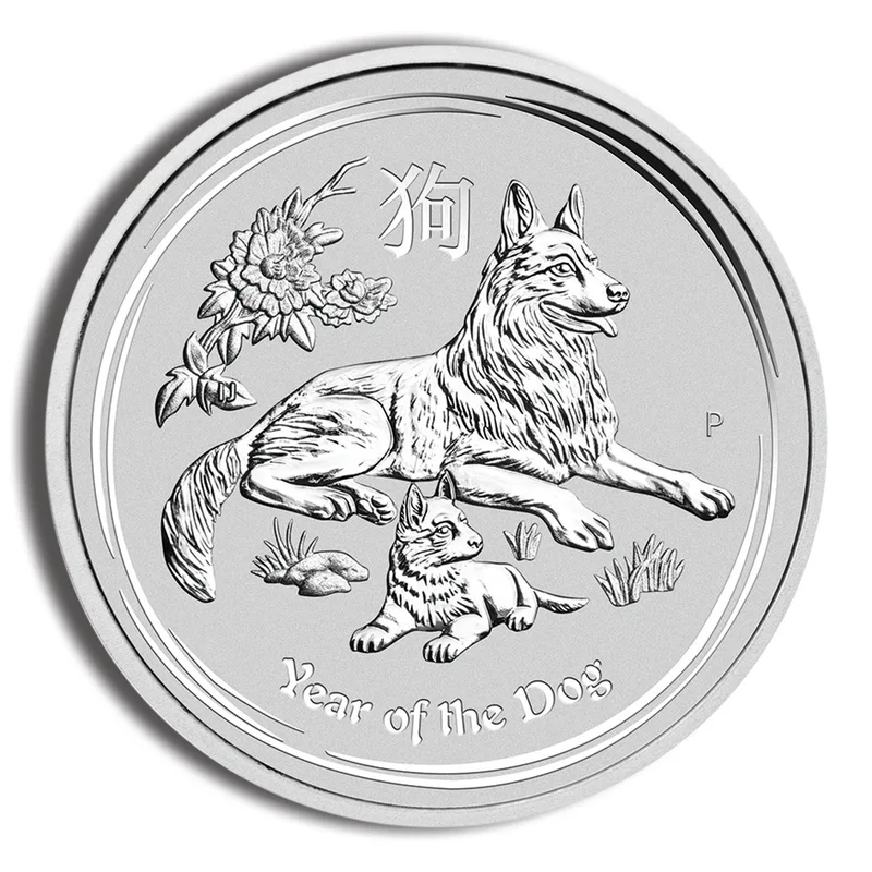 2018 1 oz Australia Silver Lunar Dog BU - Series II — Silver bullion from Standard Bullion
