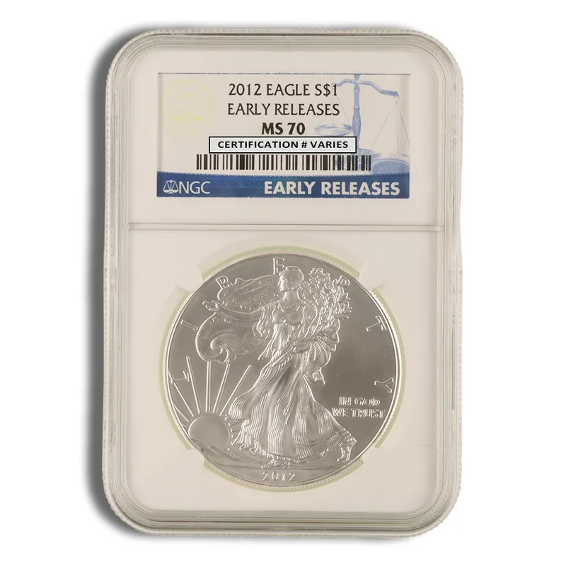 2012 Silver Eagle NGC MS70 Early Releases — Silver bullion from Standard Bullion