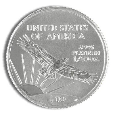 1/10 oz Platinum Eagle - BU (Date Varies) — reverse view