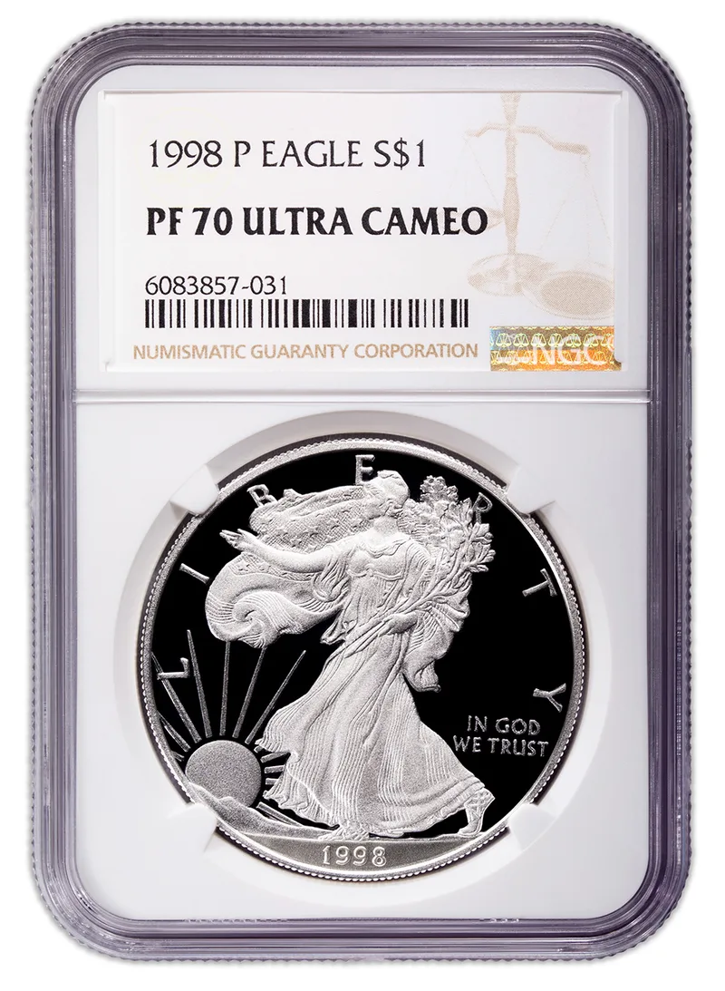 1998-P Proof Silver Eagle NGC PF70 — Silver bullion from Standard Bullion
