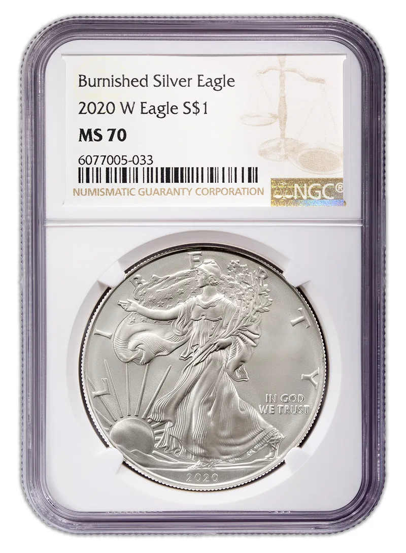 2020-W Burnished Silver Eagle NGC MS70 — Silver bullion from Standard Bullion