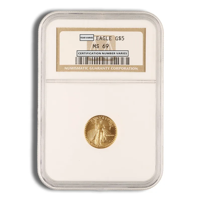 1989 1/10 oz Gold Eagle $5 NGC MS69 — Gold bullion from Standard Bullion