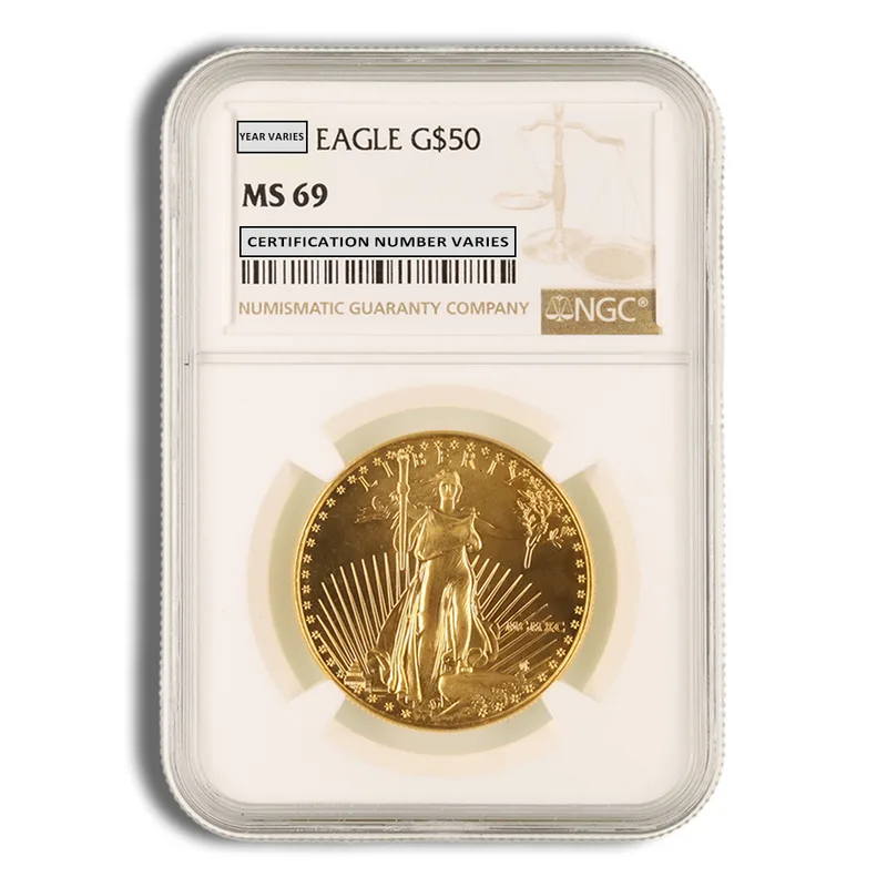1990 1 oz Gold Eagle $50 NGC MS69 — Gold bullion from Standard Bullion