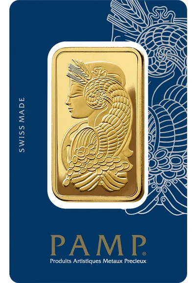 50 gram Gold Bar - PAMP Fortuna (Carded) — Gold bullion from Standard Bullion