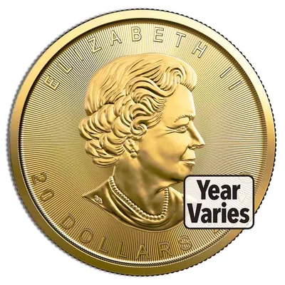 1/2 oz Gold Maple Leaf (Year Varies - Sealed) — reverse view