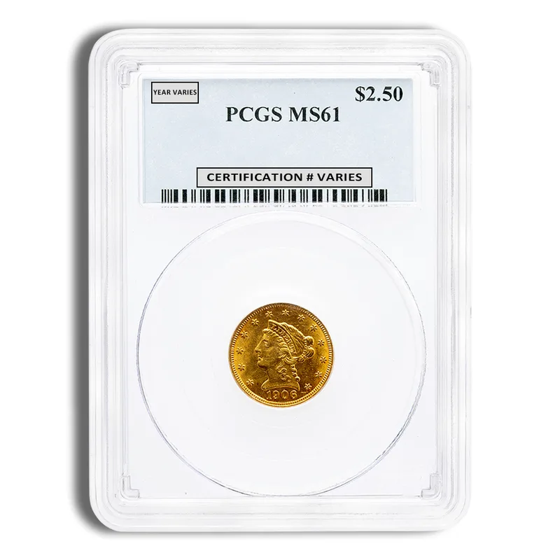 $2.5 Gold Liberty Quarter Eagle - PCGS MS61 — Gold bullion from Standard Bullion