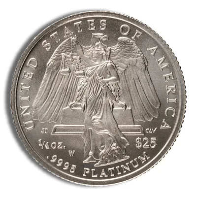 2008-W 1/4 oz Burnished Platinum Eagle $25 (Cap Only) — reverse view
