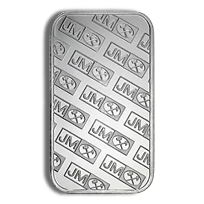 1 oz Silver Bar - Johnson Matthey - JM — reverse view