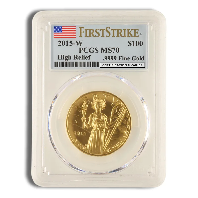 2015-W Liberty High Relief Gold Coin PCGS MS70 FS — Gold bullion from Standard Bullion