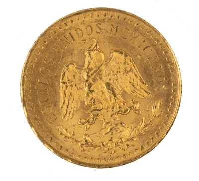 1930 Mexico Gold 50 Peso AU — reverse view