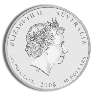 2008 Kilo Australia Silver Lunar Mouse BU - Series II — reverse view