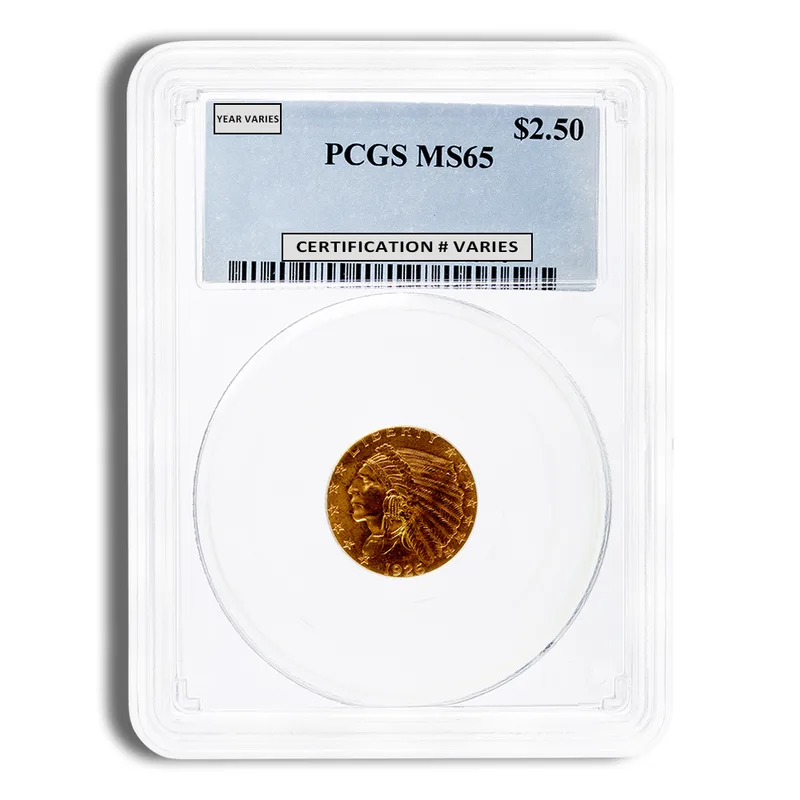 $2.5 Gold Indian Quarter Eagle - PCGS MS65 — Gold bullion from Standard Bullion