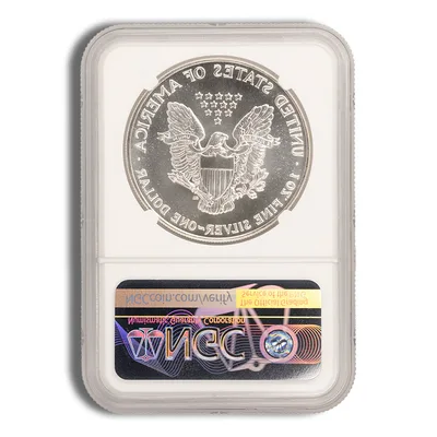 1991 Silver Eagle NGC MS70 — reverse view