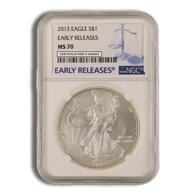2013 Silver Eagle NGC MS70 Early Releases — Silver bullion from Standard Bullion
