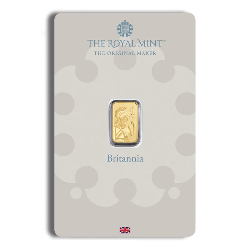 1 gram Gold Bar - Britannia (Carded) — Gold bullion from Standard Bullion