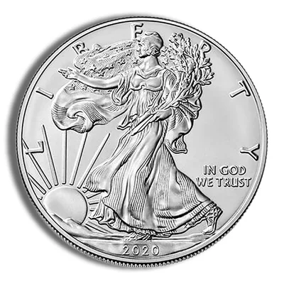 2020-W Burnished Silver Eagle with Box & COA — reverse view