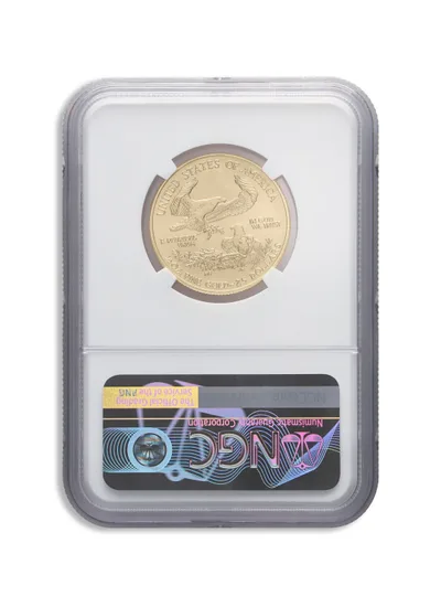 2005 1/2 oz Gold Eagle $25 NGC MS70 — reverse view