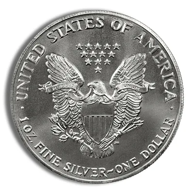 1993 Silver American Eagle - BU — reverse view