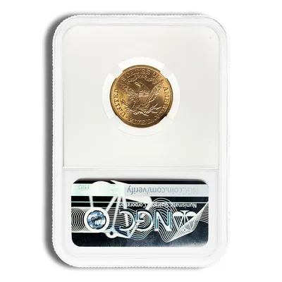 $5 Gold Liberty Half Eagle - NGC MS62 — reverse view