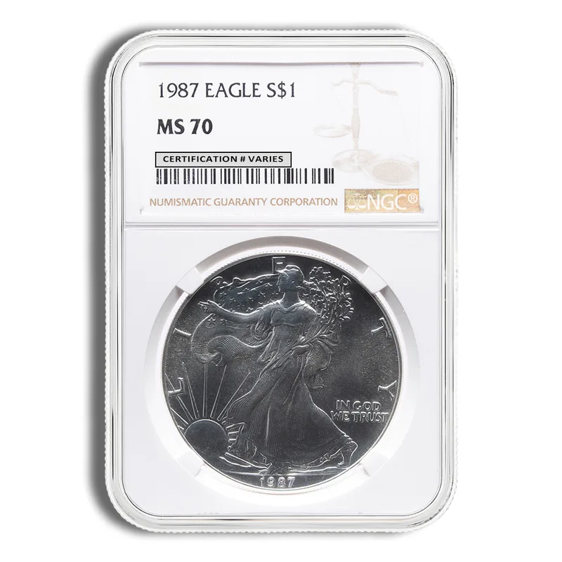 1987 Silver Eagle NGC MS70 — Silver bullion from Standard Bullion