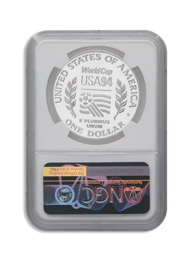 1994-S <body> World Cup Silver Commem - NGC PF70 — reverse view