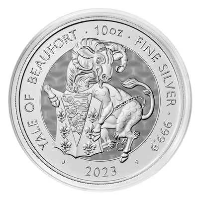 2023 10 oz Silver Great Britain Tudor Beasts - Yale of Beaufort — packaging view
