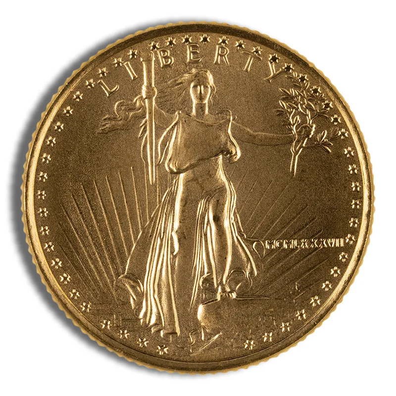 1987 1/4 oz Gold Eagle - BU (MCMLXXXVII) — Gold bullion from Standard Bullion