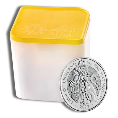 2022 1 oz Great Britain Tudor Beast Platinum Coin - Lion of England — packaging view