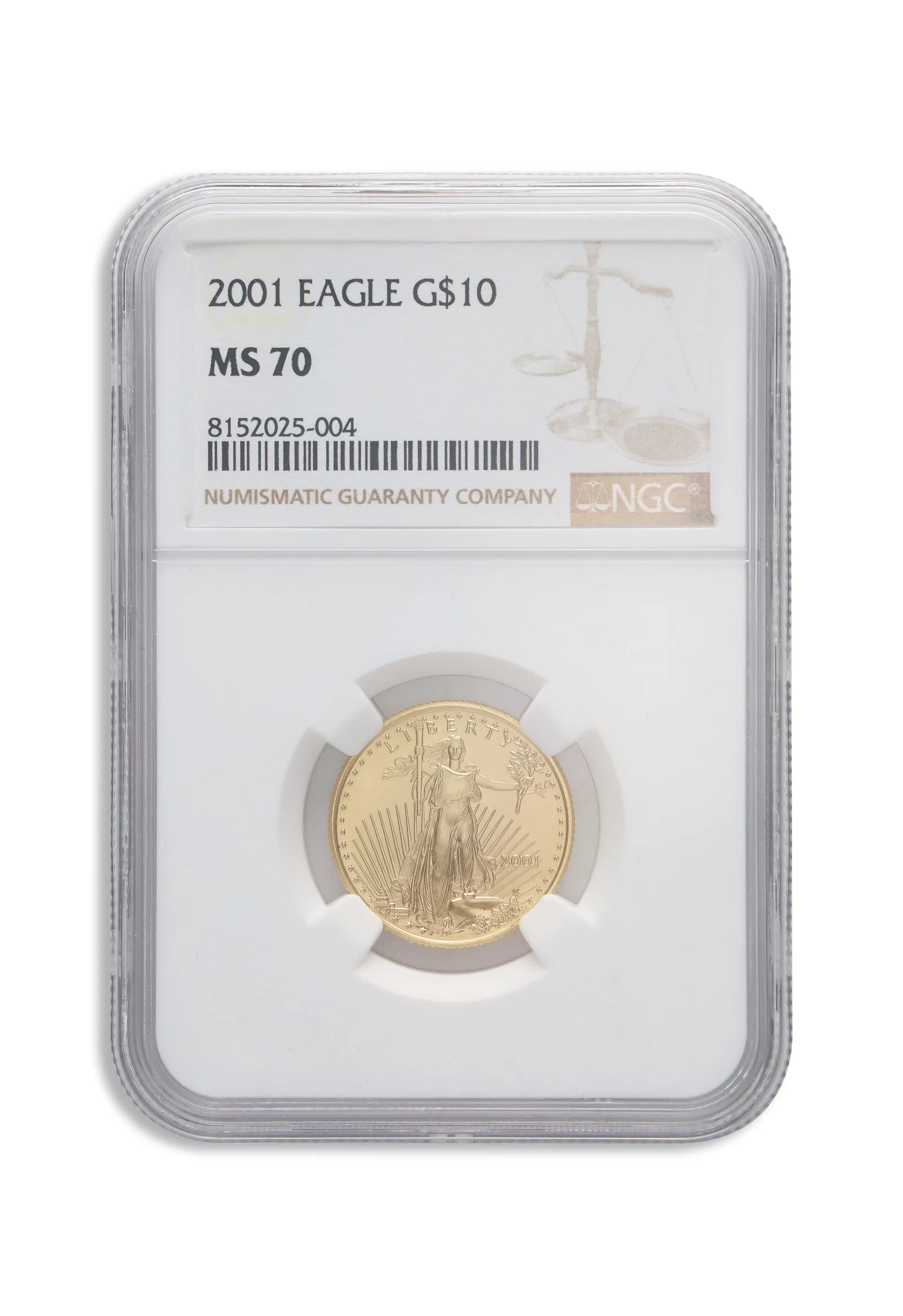 2001 1/4 oz Gold Eagle <body>0 NGC MS70 — Gold bullion from Standard Bullion