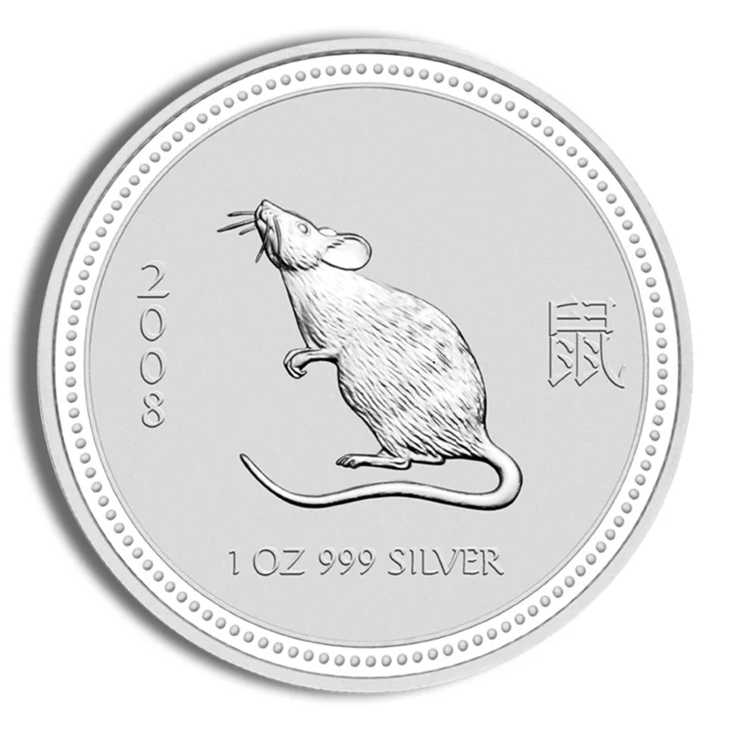 2008 1 oz Australia Silver Lunar Rat BU - Series I — Silver bullion from Standard Bullion