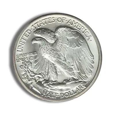 <body> FV 90% Silver Walking Liberty Half Dollars - BU — reverse view