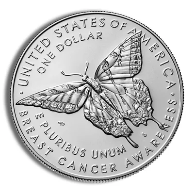 2018-P <body> Breast Cancer Awareness Silver Commem - BU — reverse view