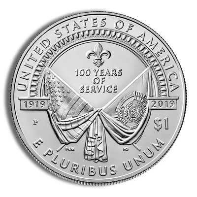 2019-P <body> American Legion Silver Commem - BU — reverse view