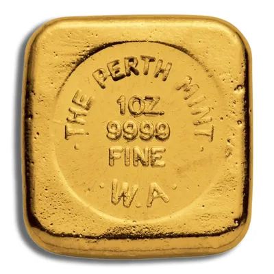 1 oz Gold Bar - Perth Mint (Cast) — reverse view