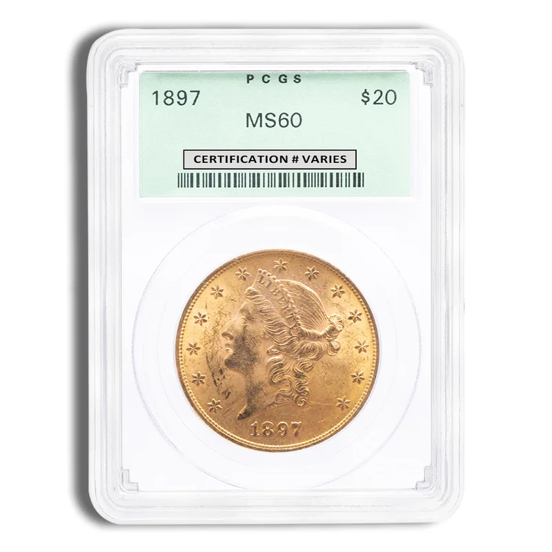 $20 Gold Liberty Double Eagle - PCGS MS60 — Gold bullion from Standard Bullion