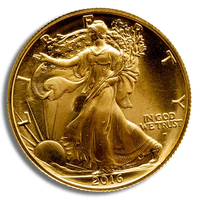 2016-W 1/2 oz Gold Walking Liberty Centennial Coin w/OGP — reverse view