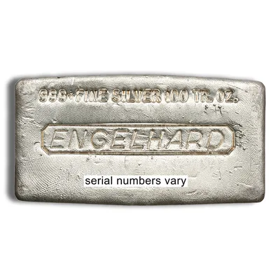 100 oz Silver Bar - Engelhard (Poured/Extruded) — reverse view