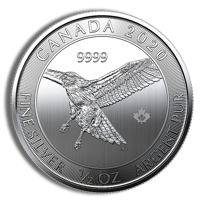 1/2 oz Canadian Red Tail Hawk Silver Coin (Year Varies) — Silver bullion from Standard Bullion