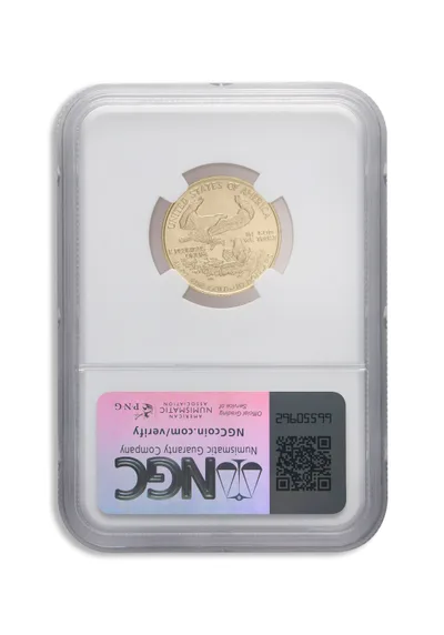 1992 1/4 oz Gold Eagle <body>0 NGC MS70 — reverse view
