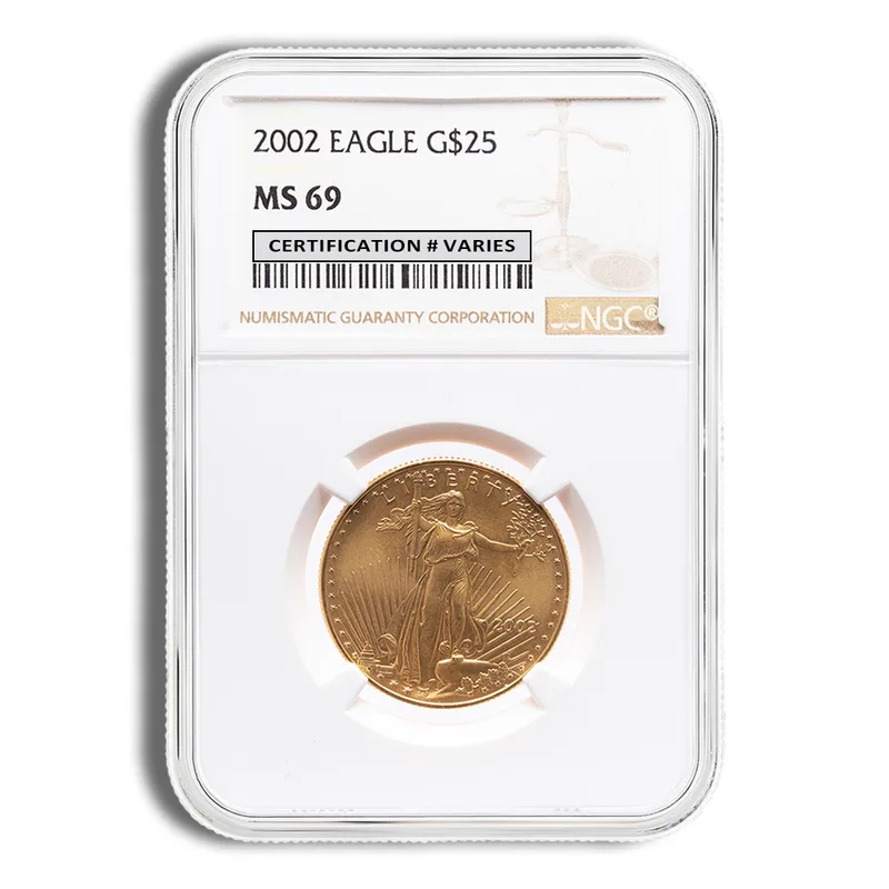 2002 1/2 oz Gold Eagle $25 NGC MS69 — Gold bullion from Standard Bullion