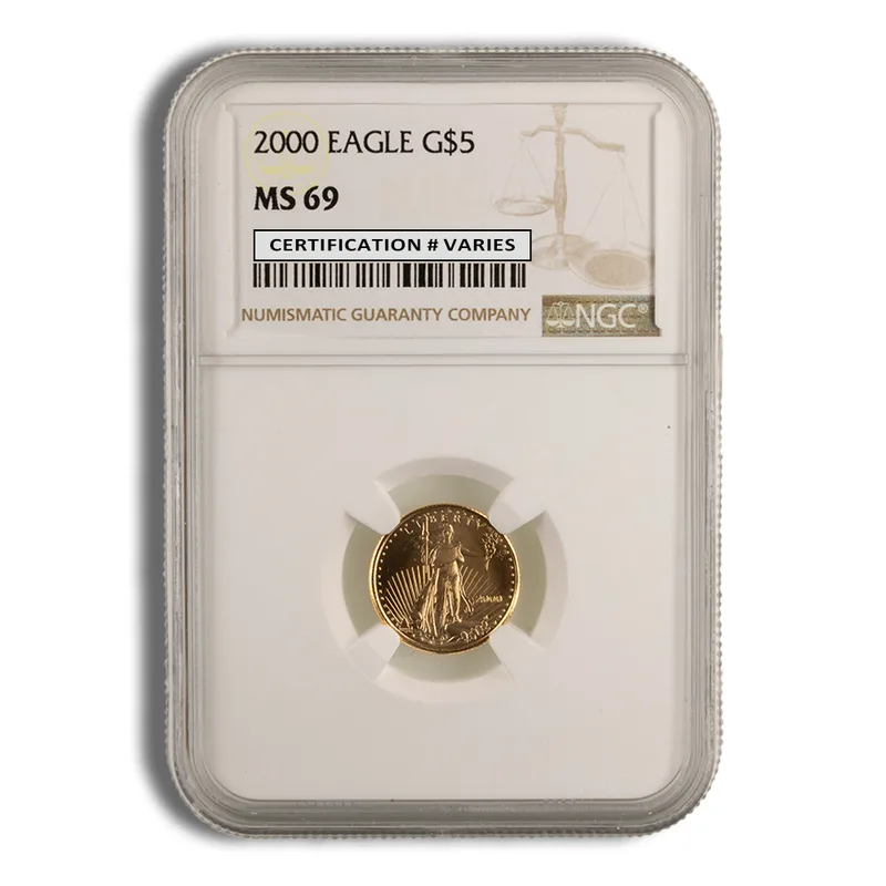 2000 1/10 oz Gold Eagle $5 NGC MS69 — Gold bullion from Standard Bullion