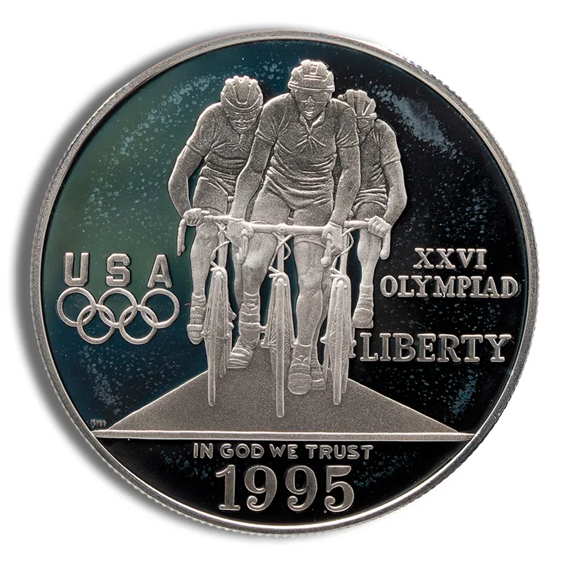 1995-D <body> Olympic Cycling Silver Commem - BU — Silver bullion from Standard Bullion