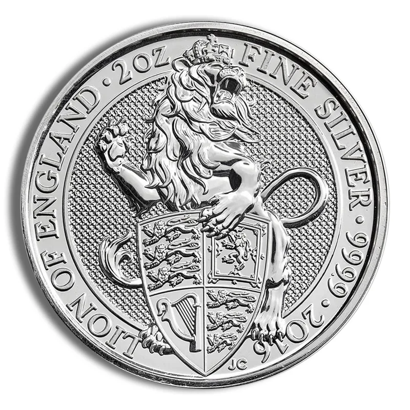 2016 2 oz Silver Great Britain Queen's Beasts - Lion — Silver bullion from Standard Bullion