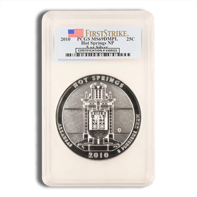 2010 5 oz ATB Hot Springs Silver Coin PCGS MS69PL — Silver bullion from Standard Bullion