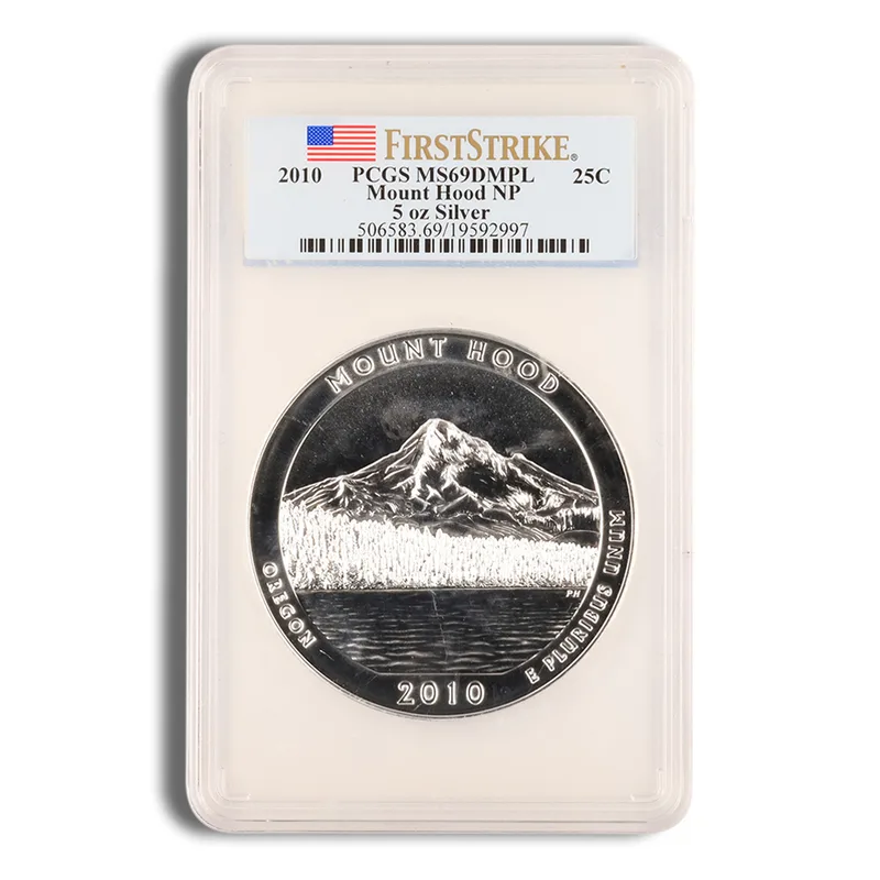 2010 5 oz ATB Mt Hood Silver Coin PCGS MS69PL — Silver bullion from Standard Bullion