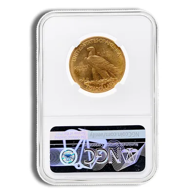 <body>0 Gold Indian Eagle - NGC MS61 — reverse view