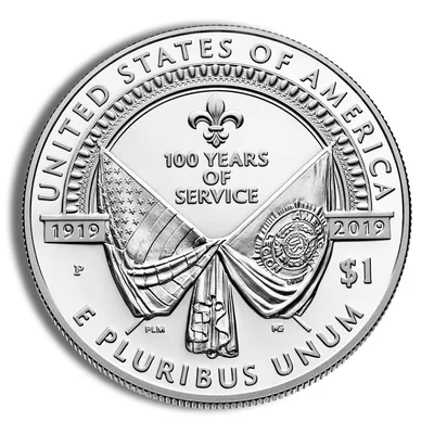 2019-P <body> American Legion Silver Commem - Proof — reverse view
