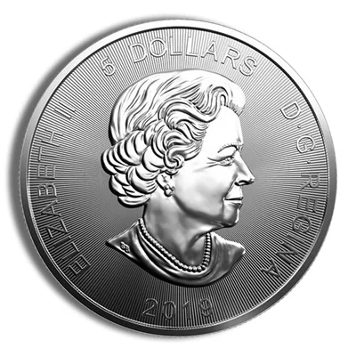 2019 1 oz Canadian Predator Series Grizzly Bear Silver Coin — reverse view