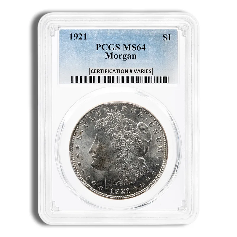 1921 Morgan Dollar - PCGS MS64 — Silver bullion from Standard Bullion